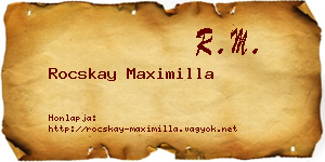 Rocskay Maximilla névjegykártya